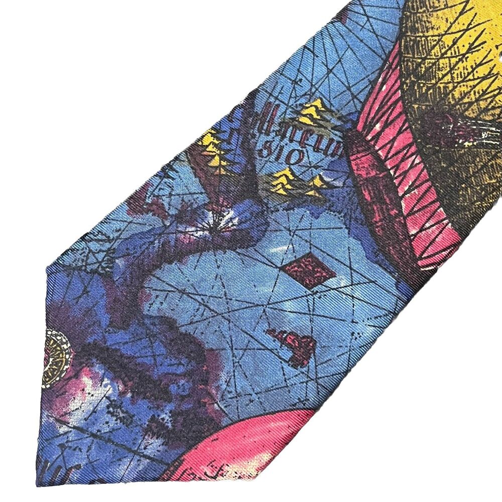 CHRISTIAN DIOR Tie Men’s Jeune Homme‎ Designer Necktie Silk  Hot Air Balloons